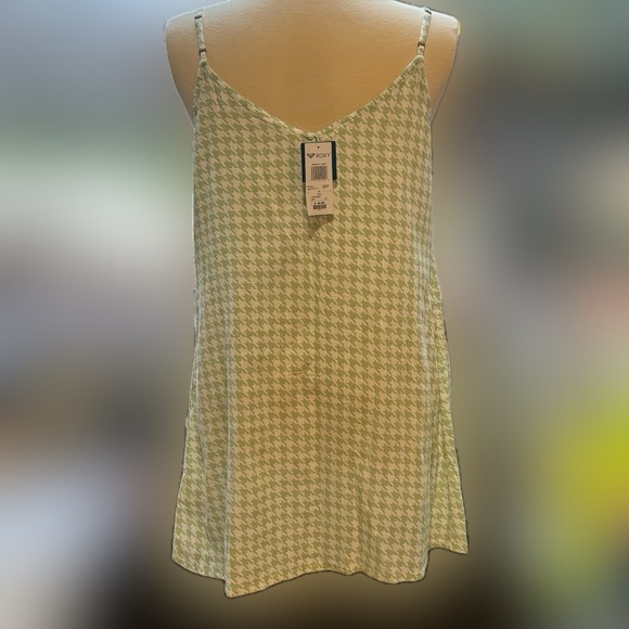 NWT Roxy Mint Houndstooth Juniors or Women Mini Camisole Dress Size L - Picture 5 of 11